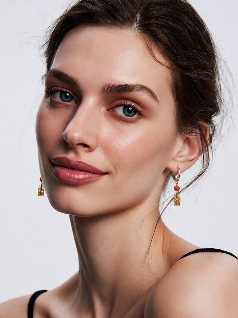 Orange Summer Drink Dangle Earrings - Picture 7 of 7